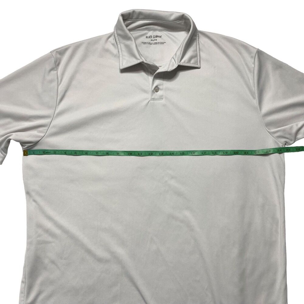 BLACK CLOVER Live Lucky Pale Gray Golf Polo Shirt SIze XL Mens Logo - Picture 8 of 8